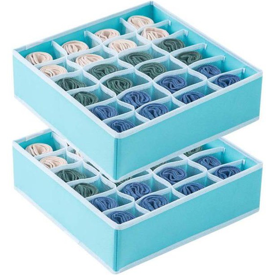 Organisateur de tiroir pour chaussettes de placard, tissu Oxford, 24 cellules, pliable et fermé