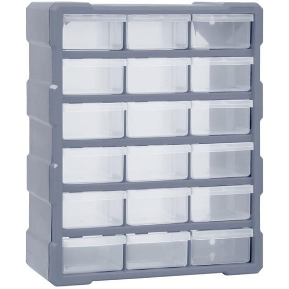 Organisateur multi-tiroirs avec 18 tiroirs centraux 38x16x47 cm