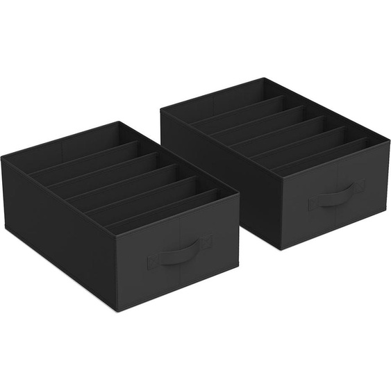 Organisateur pour armoire à 6 compartiments, lot de 2, noir classique