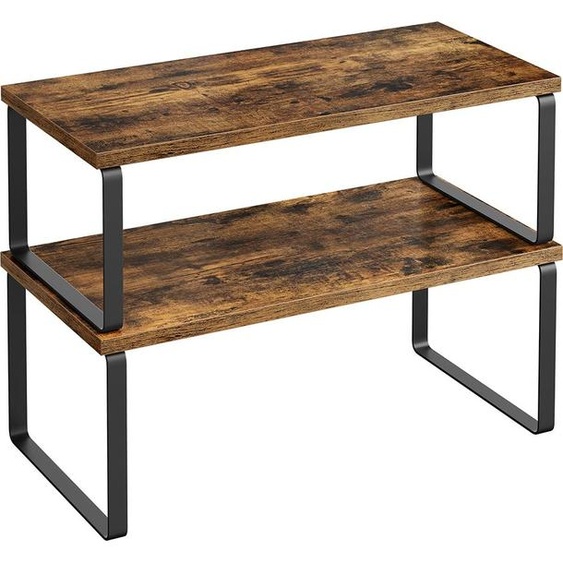 Organiseur de cuisine en métal, empilable, couleur encre noir-marron vintage