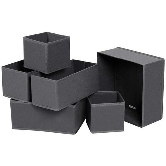Organiseurs de tiroir - Non spécifié - Lot de 6 - Pliable en tissu - Couleur gris - Pour enfants