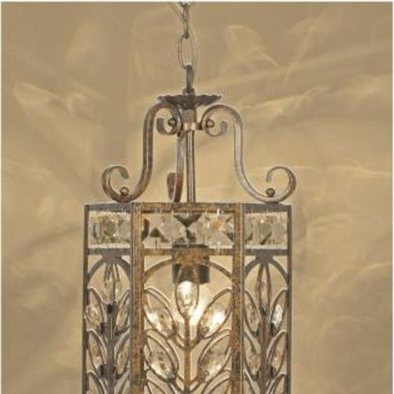 Oriental Designer Suspension avec décoration en cristal or antique ModP4 Lampe de la maison Casa Padrino - Plafonnier Suspension Baroque