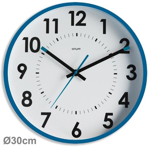 ORIUM Abylis - Horloge analogique murale silencieuse à quartz - Diamètre 30 cm - Bleu