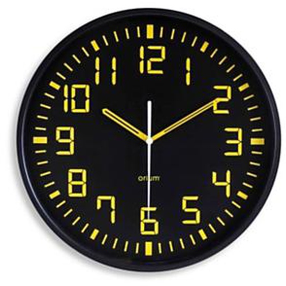 ORIUM Contraste - Horloge analogique murale silencieuse à quartz - Diamètre 30 cm - Noir