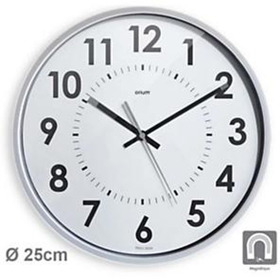 Orium Horloge murale magnétique Magneto silencieuse - Gris