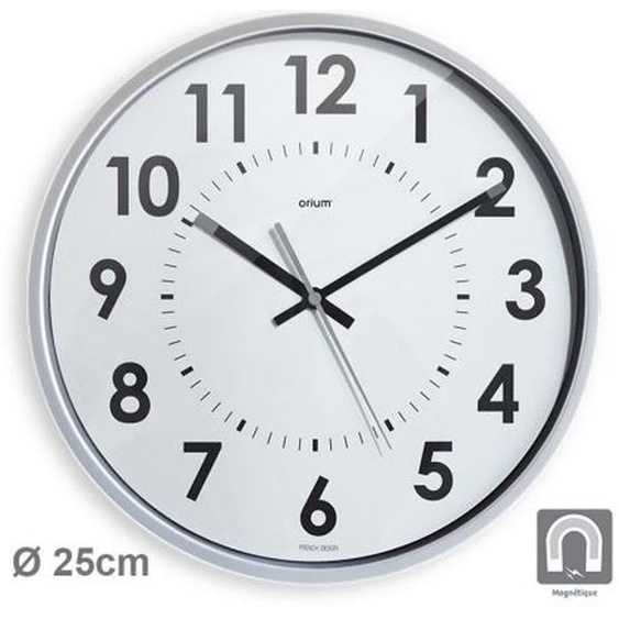Orium Horloge murale magnétique Magneto silencieuse - Gris