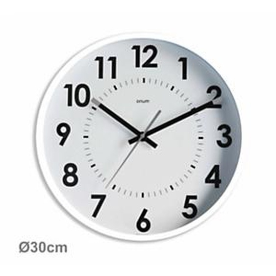 ORIUM Horloge murale silencieuse à quartz, diamètre 30cm - Blanc