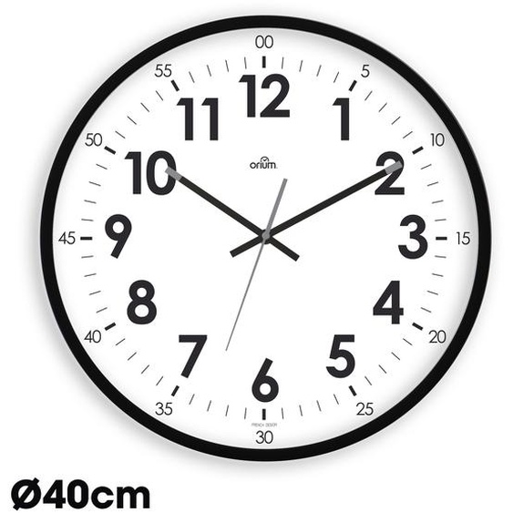 ORIUM Horloge murale silencieuse à quartz, diamètre 40cm - Noir