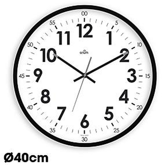 ORIUM Horloge murale silencieuse à quartz, diamètre 40cm - Noir