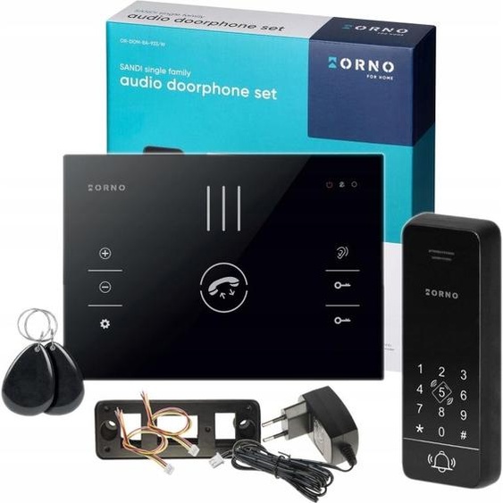 Orno | Interphone Sandi OR-DOM-BA-933/B - Noir - 2 fils - Avec RFID et code PIN - Résistant aux intempéries
