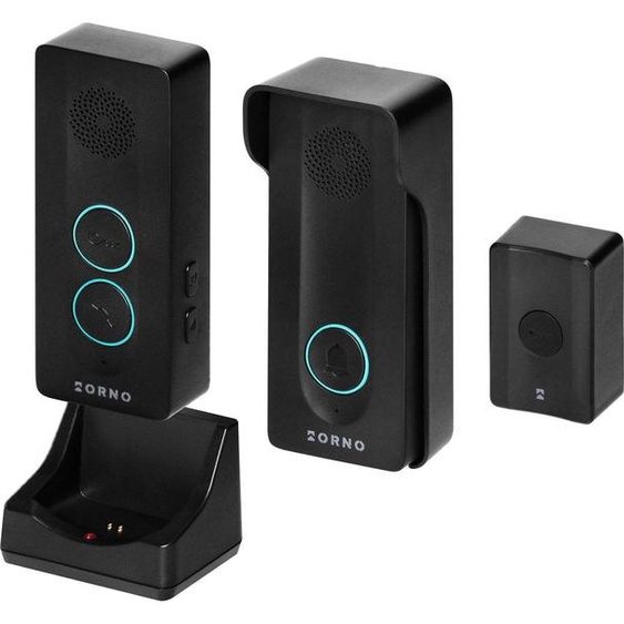 Orno | Interphone sans fil OR-DOM-YR-934/B - Noir - Autonome - Portée 440 m - Installation facile
