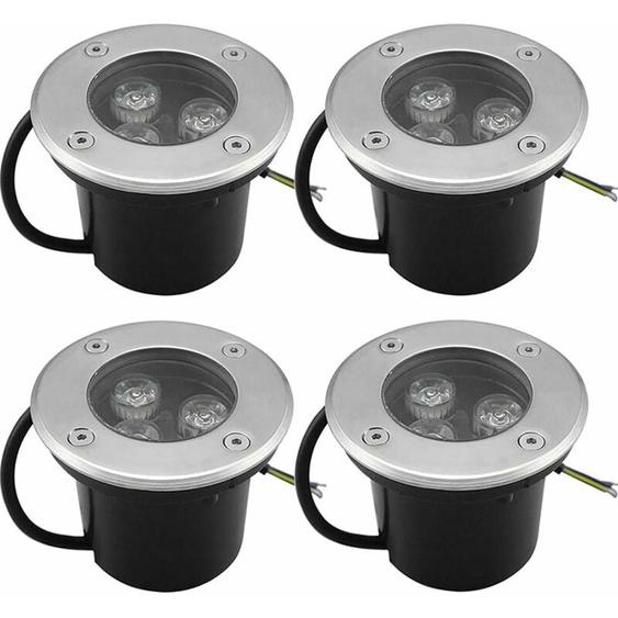 4 pack 3W IP65 Spot led Encastré Extérieur 270 Lumen Rond Led Terrasse Downlight Lampe Déclairage De Jardin Extérieur, pour Jardin Chemin Cour