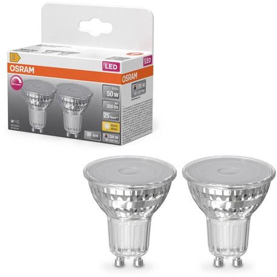 Osram Spot LED 3,7 W GU10 Blanc chaud - 350 lm - Equivaut 50 W - Boîte de 2