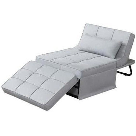 Fauteuil pouf ottoman - CONCEPT USINE - Gris clair - 3 en 1 - Design contemporain - 1 place
