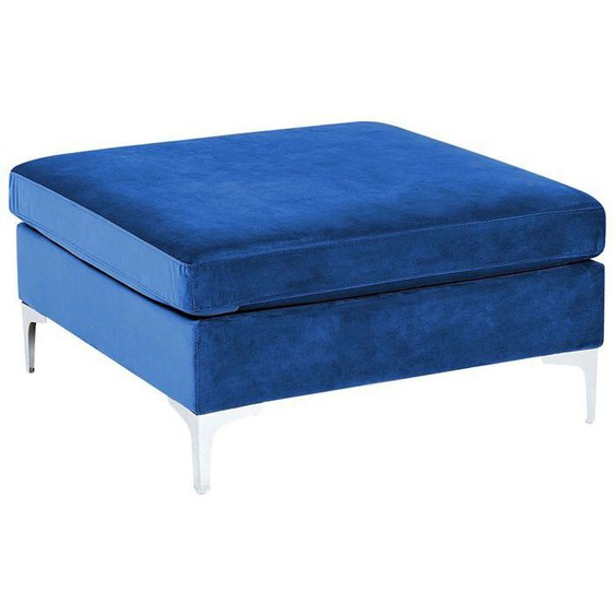 Ottoman en velours bleu marine EVJA