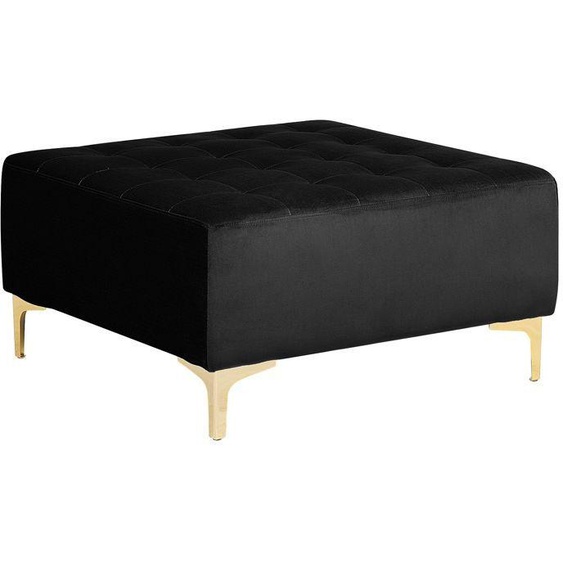 Ottoman en velours noir ABERDEEN