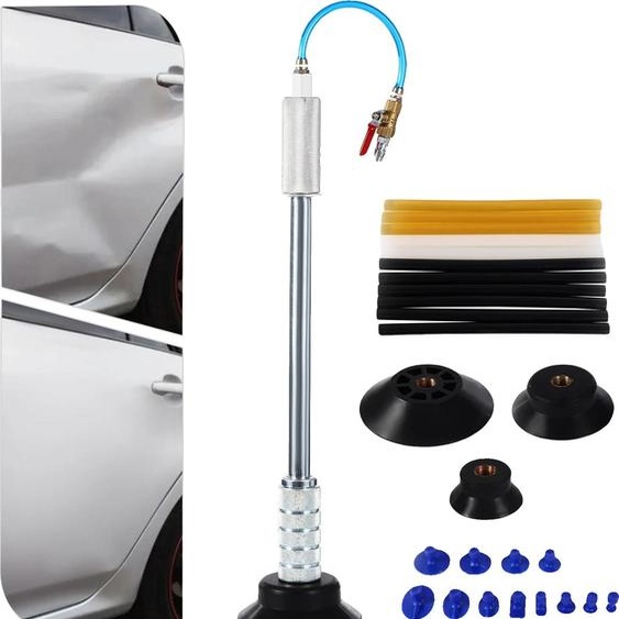 Outil pneumatique Dent Puller, marteau à inertie longueur 38 cm, 3 ventouses, 12 languettes dextraction, construction en acier, facile à utiliser