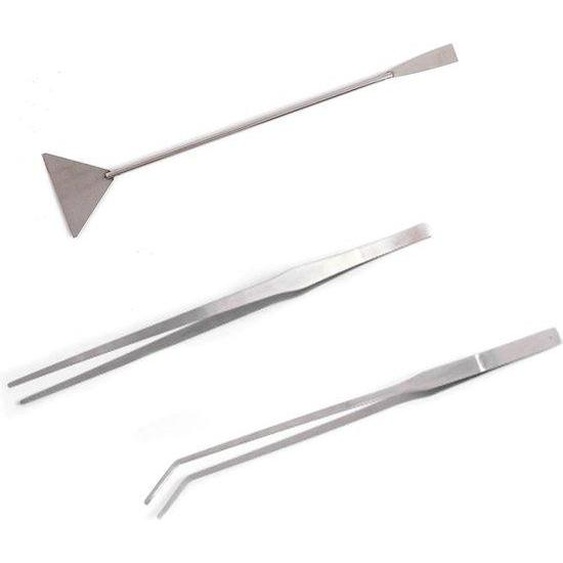 Outils daquascaping, acier inoxydable, pinces droites et courbées, kit de nettoyage