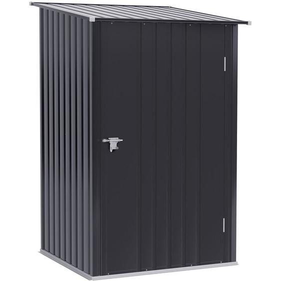 Abri de jardin - remise pour outils - cabanon porte verrouillable - dim. 1L x 1,03l x 1,6H m - tôle dacier ondulée anthracite