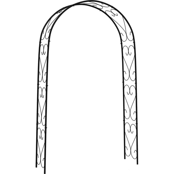 Outsunny Arche de Jardin Arche à rosiers Style Fer forgé dim. 125L x 37l x 230H cm acier époxy Noir pour plantes grimpantes