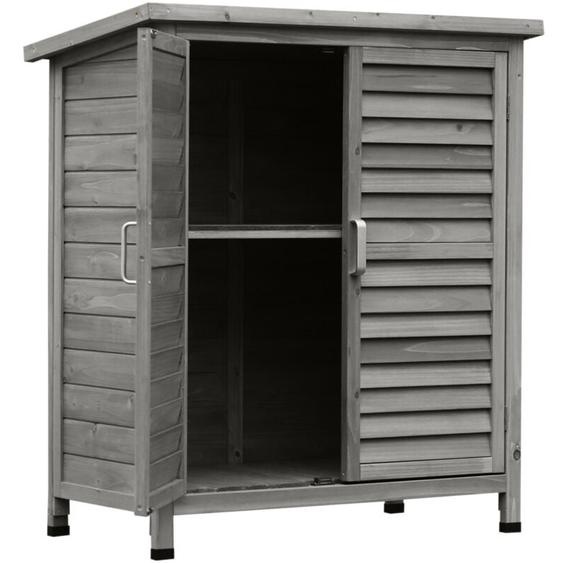 Outsunny - Armoire de jardin abri jardin remise pour outils sur pied dim. 87L x 46l x 96H cm étagère portes persiennes toit bitumé bois sapin