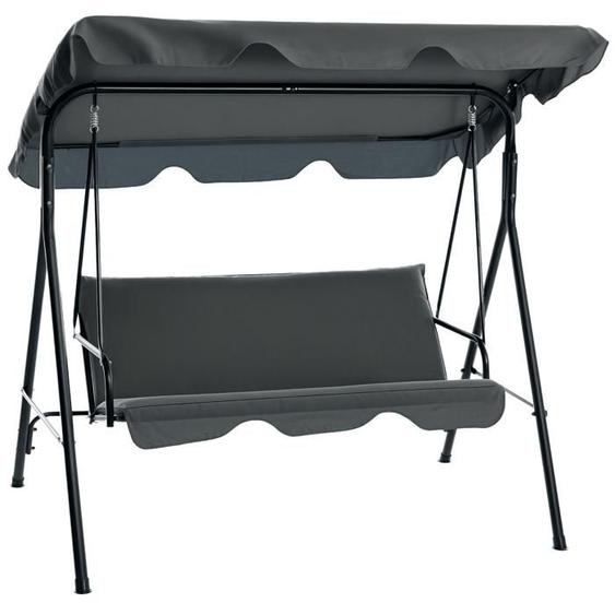 Outsunny - Balancelle de jardin - Métal - 172x110x153cm - Gris