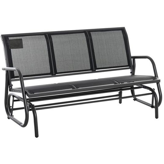 Outsunny - banc de jardin - Acier - 147x70x85cm - Noir