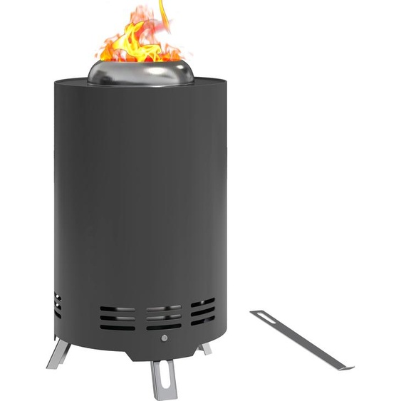 Outsunny Bol de feu Ø16x25cm acier inoxydable Foyer avec tisonnier Sans fumée