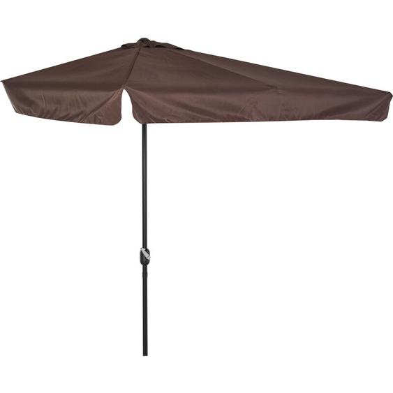 Outsunny - Demi parasol - parasol de balcon 5 entretoises métal dim. 2,3L x 1,3l x 2,49H m polyester haute densité chocolat