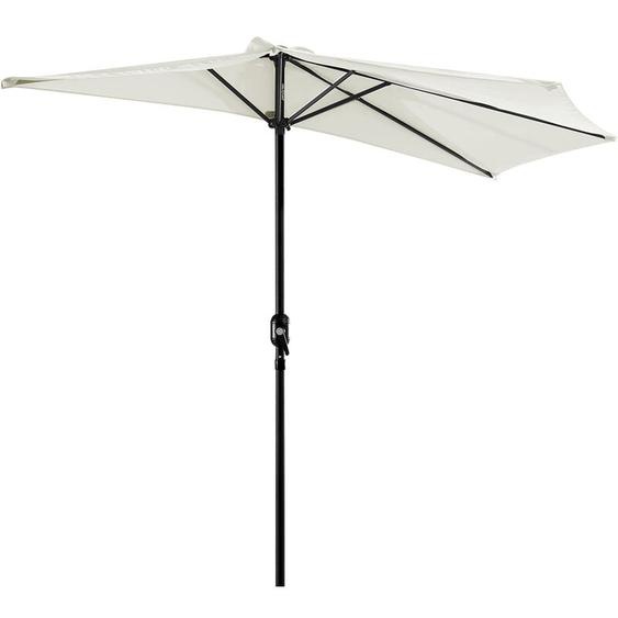 Demi parasol, parasol de balcon 5 entretoises métal polyester 2,69L x 1,38l x 2,36H m crème