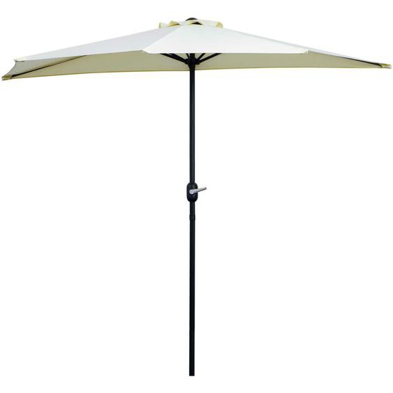 Outsunny - Demi parasol - parasol de balcon - ouverture fermeture manivelle - acier polyester haute densité crème