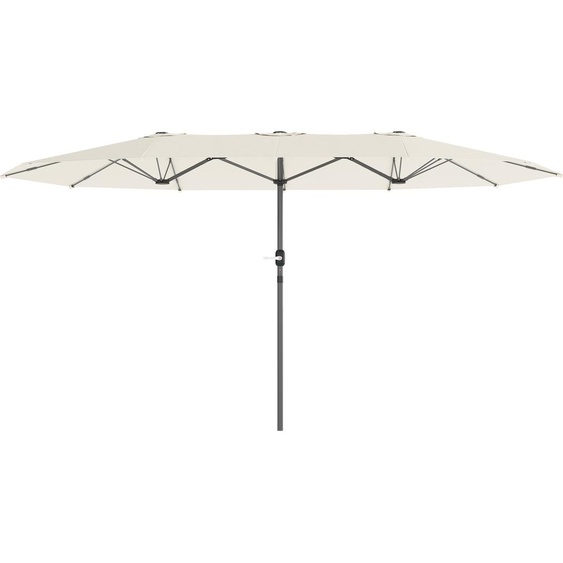 Outsunny Double Parasol 436 x 260 cm Protection UV Acier Parasol Beige