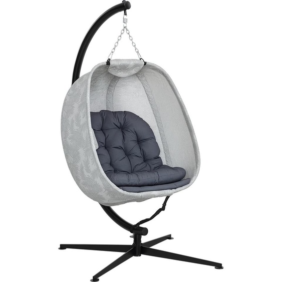 Outsunny : fauteuil suspendu ovale pour lextérieur, balancelle suspendue avec support