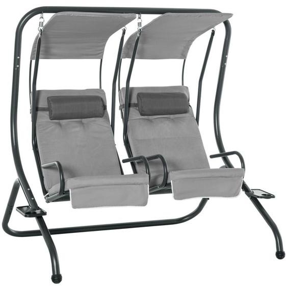Outsunny - lit de jardin - Métal - 170x136x170cm - Gris