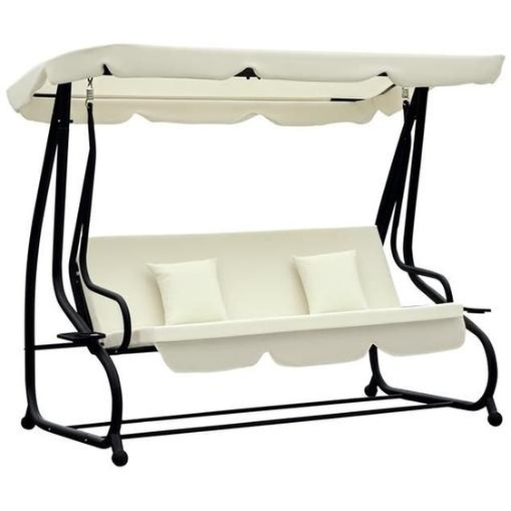 Outsunny - lit de jardin - Métal - 200x120x164cm - Crème