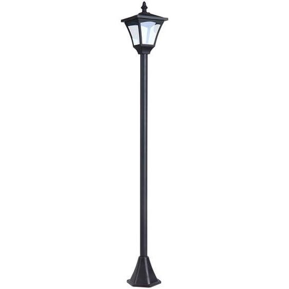 Outsunny Luminaire extérieur solaire lampadaire lanterne classique LED 10 Lm dim. 15L x 15l x 120H cm noir