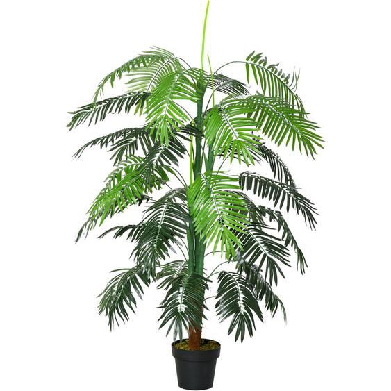 Outsunny - Palmier artificiel hauteur 1,7 m arbre artificiel tronc branches lichen grandes feuilles grand réalisme pot inclus