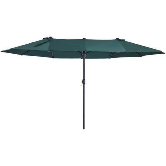 Outsunny Parasol de jardin XXL parasol grande taille 4,6L x 2,7l x 2,4H cm ouverture fermeture manivelle acier polyester haute densité vert