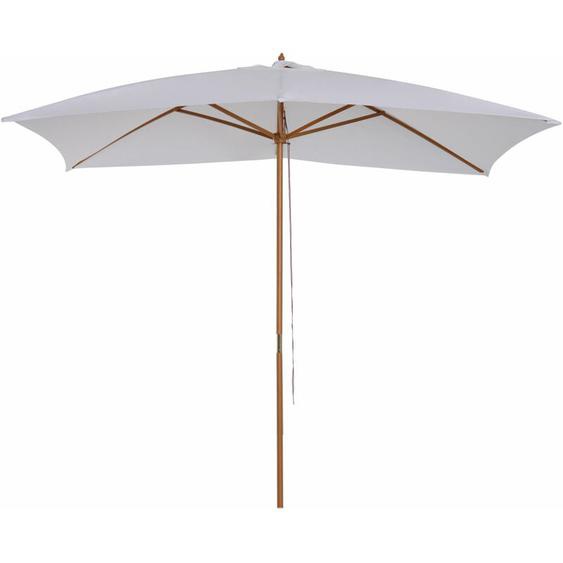 Outsunny - Parasol droit rectangulaire de jardin grande taille dim. 3L x 2l x 2,5H m blanc