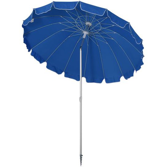 Outsunny Parasol inclinable pour plage terrasse balcon jardin Ø 220 cm inclinaison réglable tissu polyester anti-UV  bleu