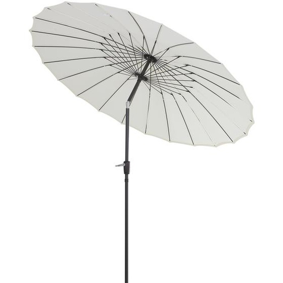 Outsunny Parasol inclinable rond avec manivelle aluminium fibre de verre polyester diamètre 2,6 m coloris crème