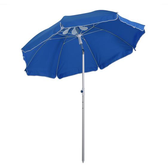 Outsunny Parasol inclinable rond Ø 190 cm tissu polyester anti-UV mât démontable sac de transport inclus alu multicolore 190L x 198H cm bleu