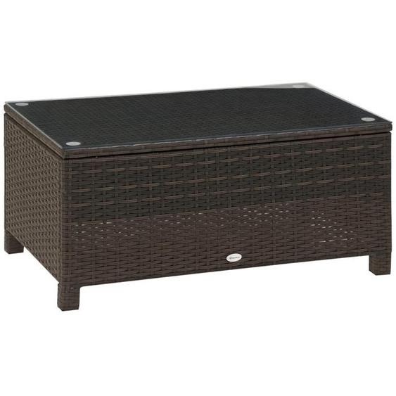 Outsunny - salon de jardin - Métal - 85x50x39cm - Marron