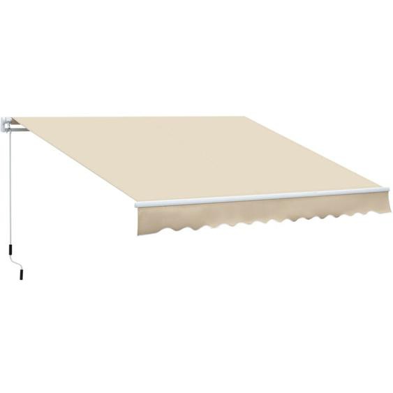 Store banne manuel rétractable aluminium polyester imperméabilisé 3,5L x 2,5l (avancée) m beige