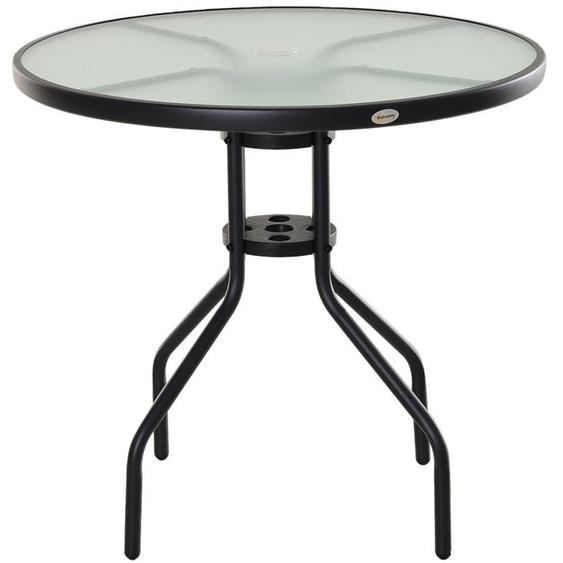 Outsunny - table basse - Acier - 80x80x72cm - Noir