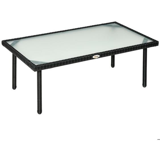 Outsunny - table basse de jardin - Résine - 90x50x35cm - Noir
