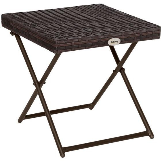 Outsunny - table basse - Résine tressée - 40x40x40cm - Marron