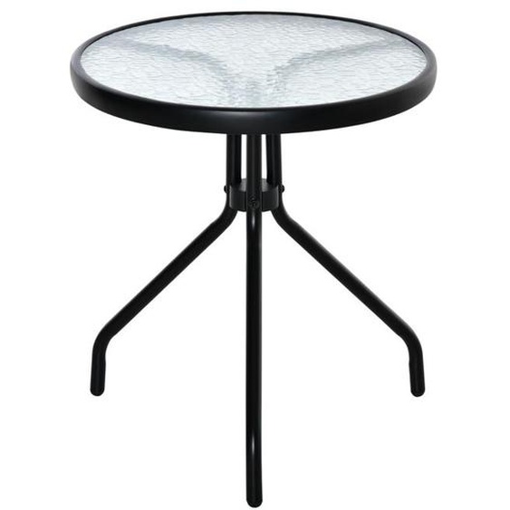 Outsunny - Table bistro de jardin - Métal - 50x50x55cm - Noir