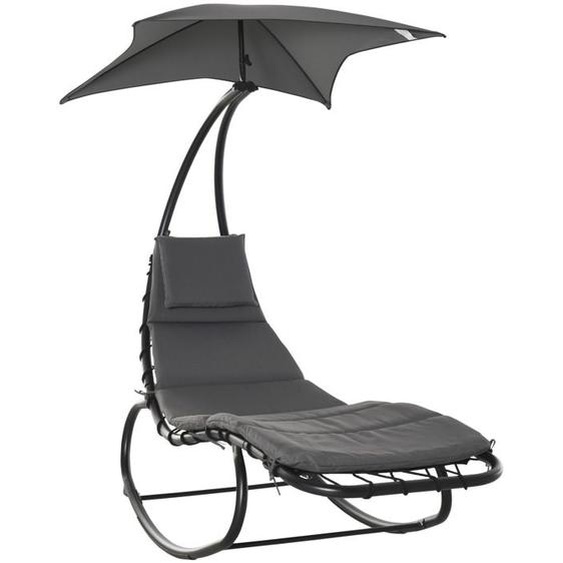 Outsunny - transat design - Métal - 185x114x190cm - Gris