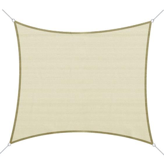 Outsunny - Voile dombrage rectangulaire 3 x 4 m polyéthylène haute densité résistant aux uv coloris crème